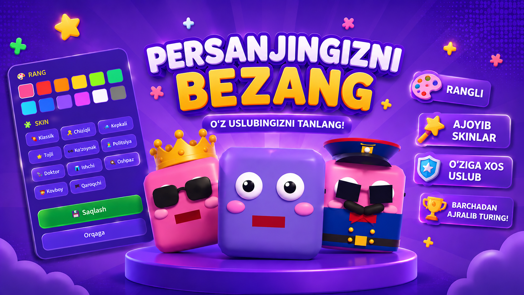 Personajingizni bezang